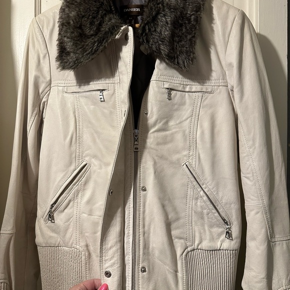 DANIER WOMENS, Small, Crème, Genuine Leather, Jacket - Picture 5 of 16